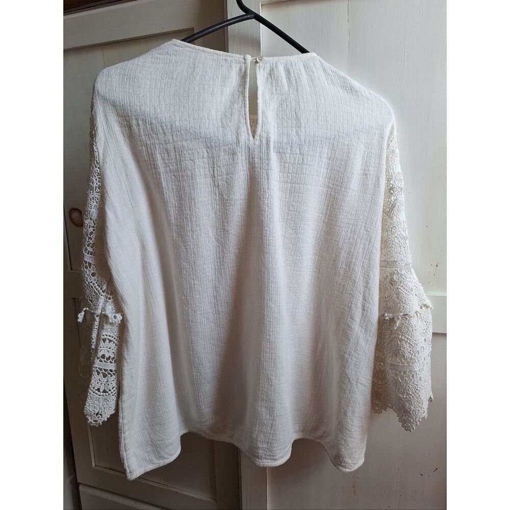 Sezane Ivory Lace Crochet Blouse Top - Picture 5 of 12